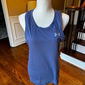Armour UA  women’s Streaker Running Tank tee small fitted  Blue‎